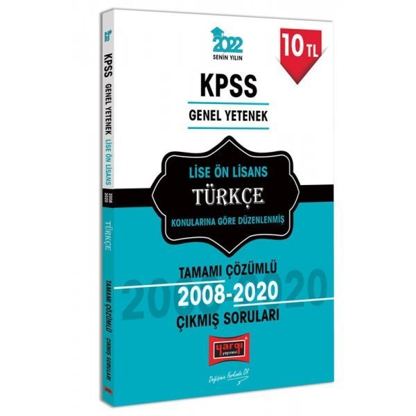 Yargı Yayınları 2022 KPSS GY Lise Ön Lisans Türkçe Tamamı Çözümlü Çıkmış Sorular