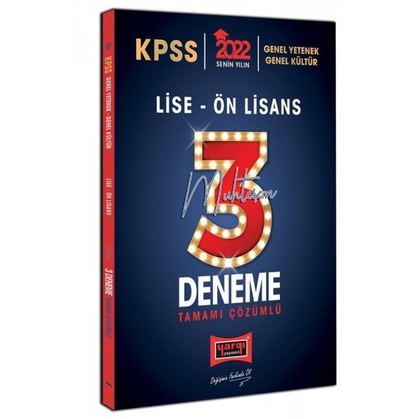 Yargı Yayınları 2022 KPSS GY GK Lise Ön Lisans Tamamı Çözümlü Muhteşem 3 Deneme