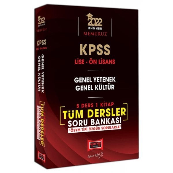 Yargı Yayınları 2022 KPSS Lise Ön Lisans GY GK 5 Ders 1 Kitap Tüm Dersler Soru Bankası