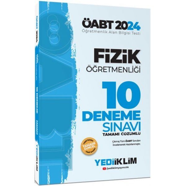 Yediiklim Yayınları 2024 ÖABT Fizik Öğretmenliği Tamamı Video Çözümlü 10 Deneme Sınavı