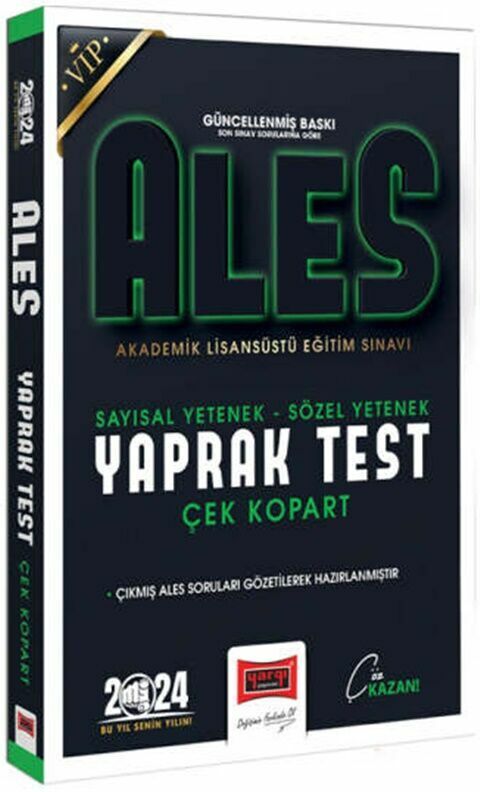 Yargı Yayınları 2024 ALES VIP Sayısal Sözel Yetenek Çek Kopart Yaprak Test