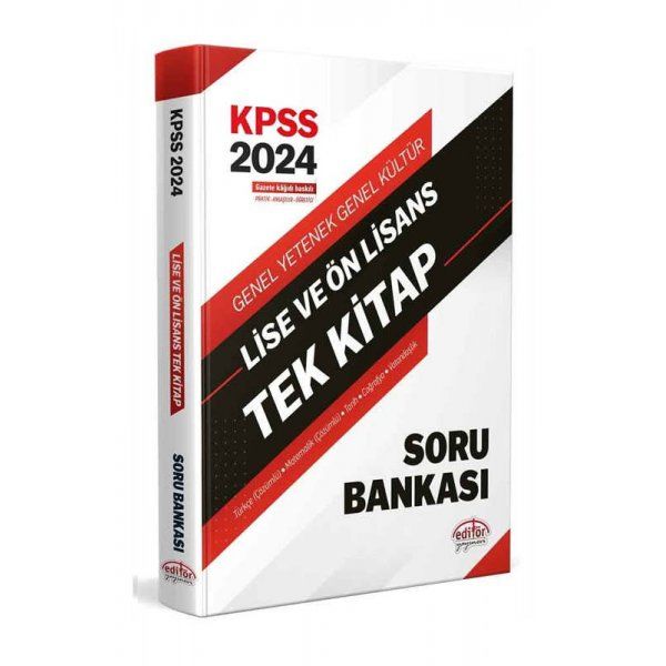 Editör Yayınları 2024 KPSS Lise ve Önlisans Tek Kitap Soru Bankası