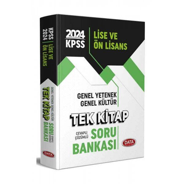 Data Yayınları 2024 KPSS Lise ve Önlisans Cevaplı Çözümlü Tek Kitap Soru Bankası