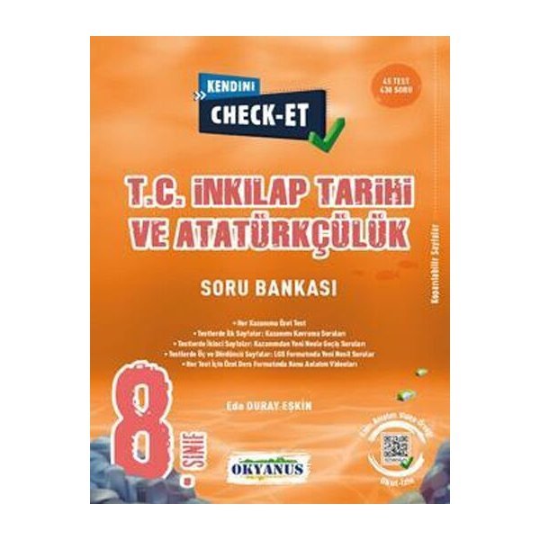 Okyanus Yayınları 8. Sınıf T.C İnkılap Tarihi ve Atatürkçülük Kendini Check Et Soru Bankası