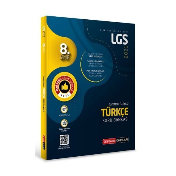 Pegem Yayınları 2021 8. Sınıf LGS Türkçe Tamamı Çözümlü Soru Bankası