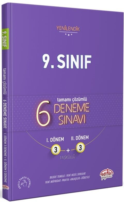 Editör Yayınları 9. Sınıf 6 Fasiküllü Deneme Sınavı