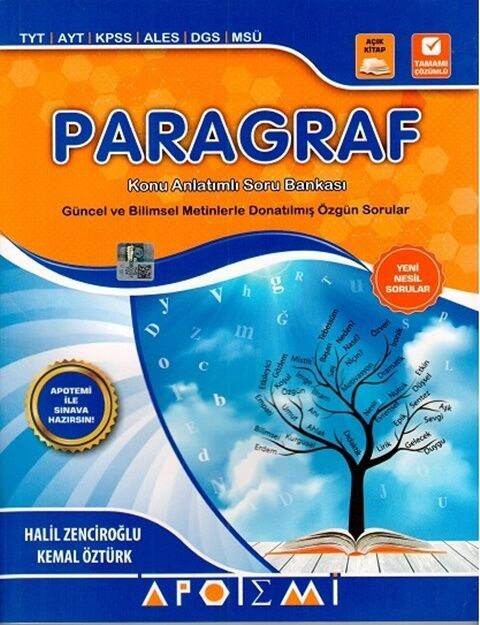 Apotemi Yayınları TYT AYT KPSS ALES DGS MSÜ Paragraf Konu Anlatımlı Soru Bankası
