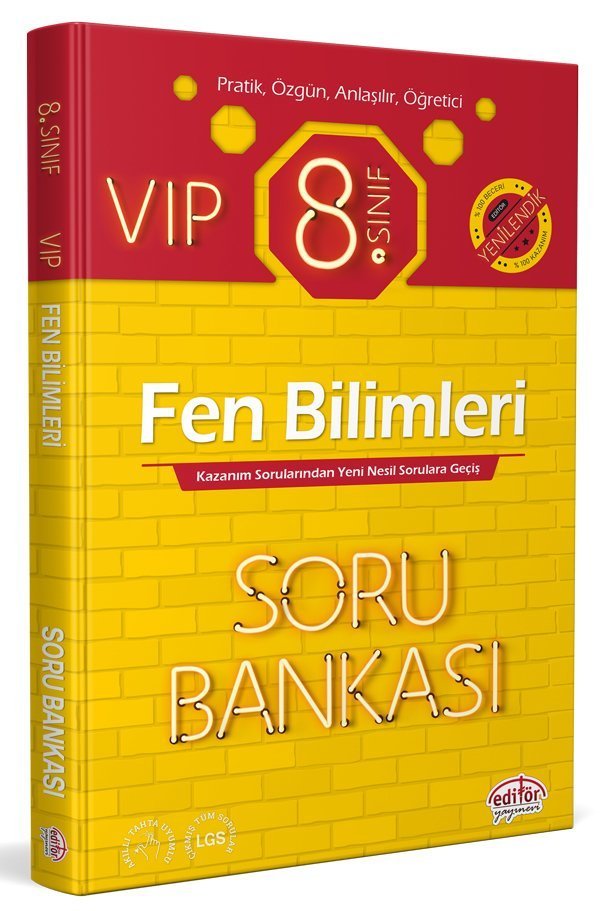 Editör Yayınları 8. Sınıf VIP Fen Bilimleri Soru Bankası