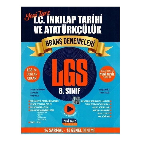 Yeni Tarz Yayınları 8. Sınıf T. C. İnkılap Tarihi ve Atatürkçülük Branş Denemeleri