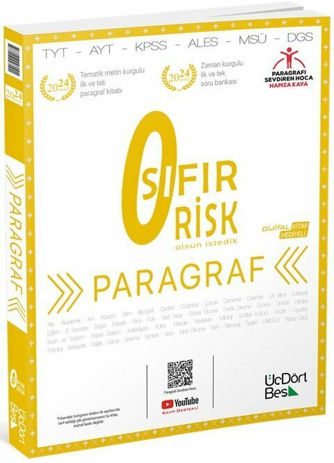 ÜçDörtBeş Yayınları Paragraf Sıfır Risk