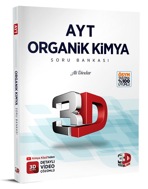 3D Yayınları AYT Organik Kimya Detaylı Video Çözümlü Soru Bankası