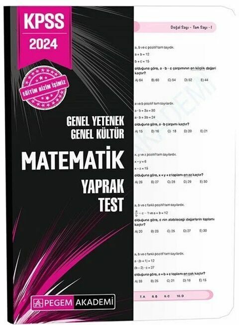 Pegem Yayınları 2024 KPSS Genel Yetenek Matematik Yaprak Test