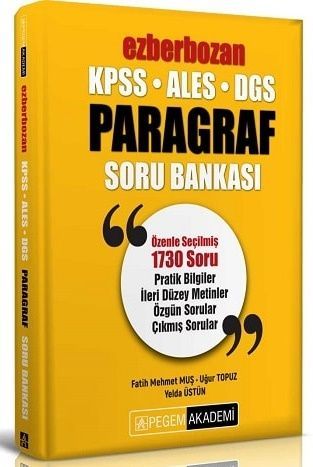 Pegem Yayınları KPSS ALES DGS Ezberbozan Paragraf Soru Bankası