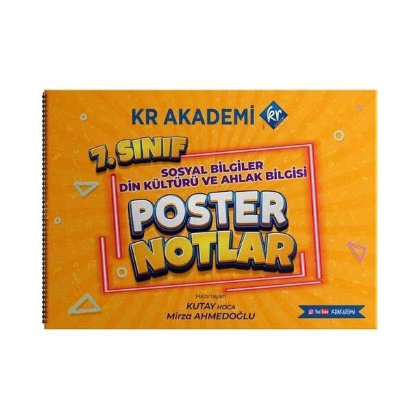 KR Akademi 7. Sınıf Sosyal Bilgiler Din Kültürü ve Ahlak Bilgisi Poster Notlar