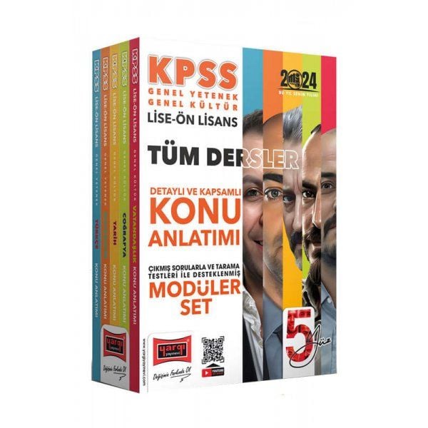 Yargı Yayınları 2024 KPSS Lise Ön Lisans 5Yüz Ekibi GK-GY Tüm Dersler Konu Anlatımlı Modüler Set