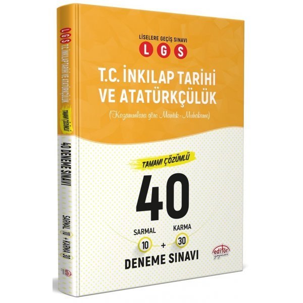 Editör Yayınları LGS T.C. İnkılap Tarihi ve Atatürkçülük 40 Deneme Sınavı