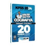 Yediiklim Yayınları 2024 KPSS Genel Kültür Hakan Bileyen ile Coğrafya Tamamı Çözümlü 20 Deneme