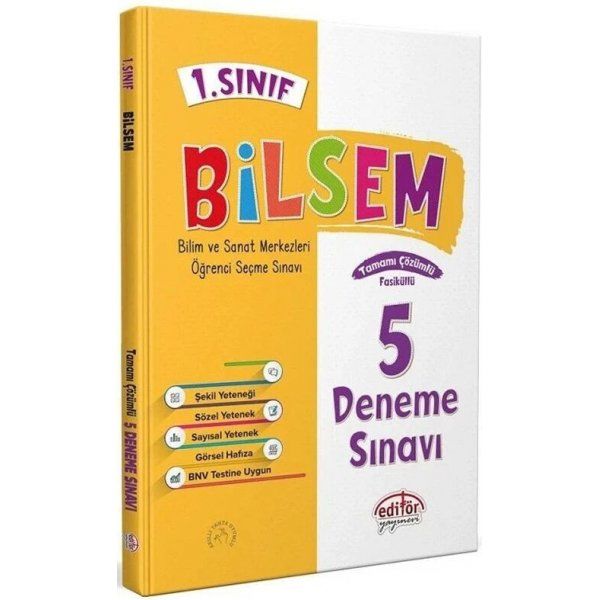 Editör Yayınları 1. Sınıf Bilsem Hazırlık 5 Deneme