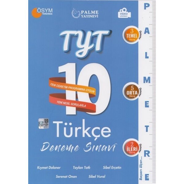 Palme Yayınları TYT Türkçe Palmetre Serisi 10 Deneme Video Çözümlü