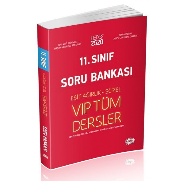 Editör Yayınları 11. Sınıf VIP Tüm Dersler (Eşit Ağırlık-Sözel) Soru Bankası Kırmızı Kitap