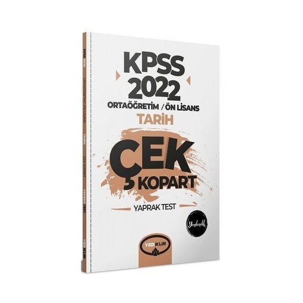Yediiklim Yayınları 2022 KPSS Ortaöğretim Ön Lisans Genel Kültür Tarih Çek Kopart Yaprak Test