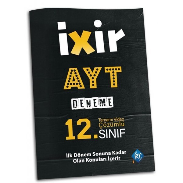 KR Akademi AYT 12. Sınıf İlk Dönem İxir Deneme