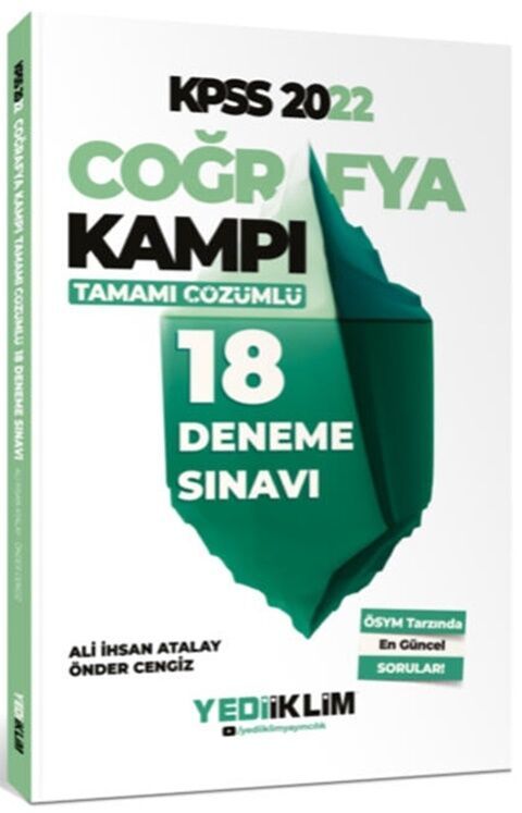 Yediiklim Yayınları 2022 KPSS Coğrafya Kampı Tamamı Çözümlü 18 Deneme Sınavı