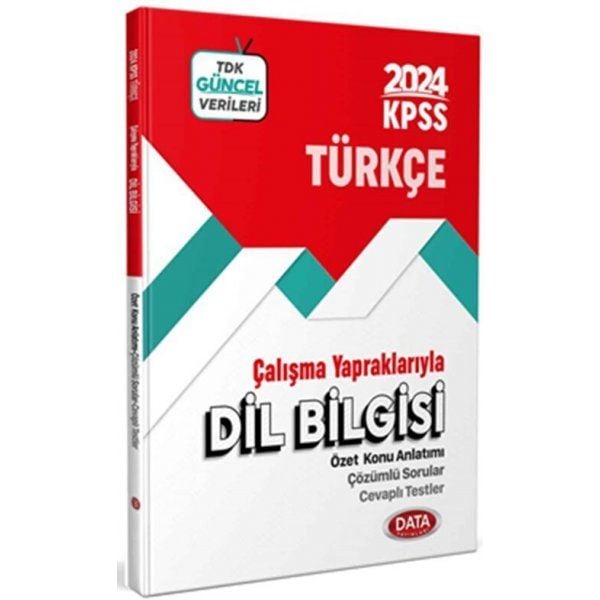 Data Yayınları 2024 KPSS Çalışma Yapraklarıyla Dil Bilgisi Özet Konu Anlatımı ve Soru Bankası