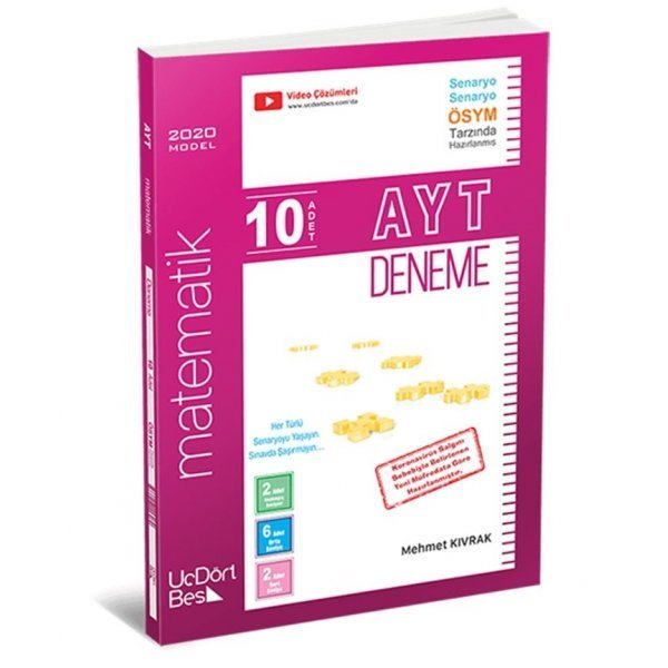 ÜçDörtBeş Yayınları AYT Matematik 10 lu Deneme