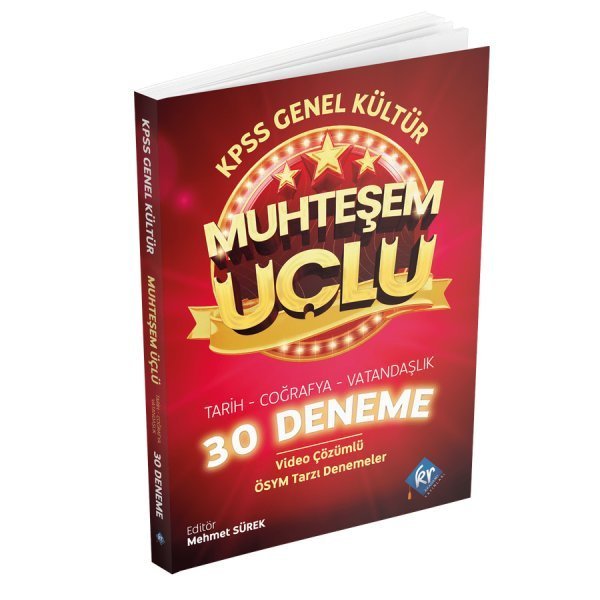 KR Akademi Yayınları 2022 KPSS Genel Kültür Muhteşem Üçlü 30 Deneme (Tarih-Coğrafya-Vatandaşlık)