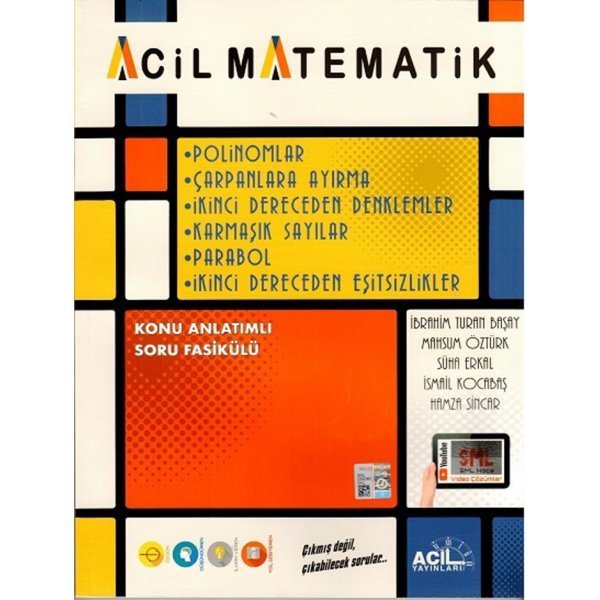 Acil Yayınları Acil Matematik Polinomlar Çarpanlara Ayırma 2. Dereceden Denklemler Karmaşık Sayılar