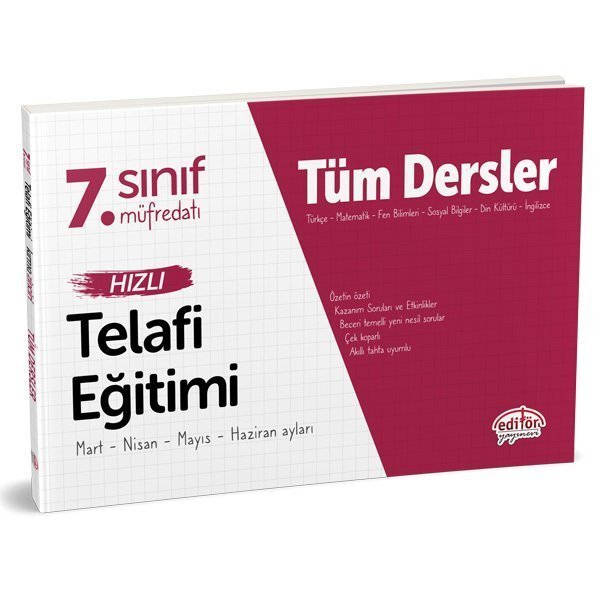 Editör Yayınları 7. Sınıf Tüm Dersler Hızlı Telafi Eğitimi