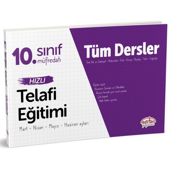 Editör Yayınları 10. Sınıf Tüm Dersler Hızlı Telafi Eğitimi