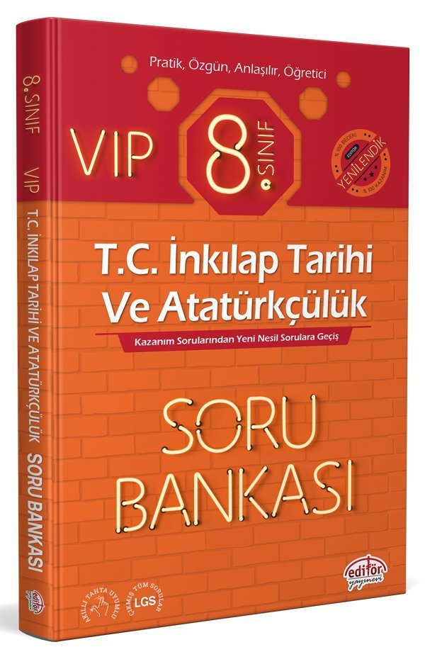 Editör Yayınları 8.Sınıf VIP LGS T.C. İnkılap Tarihi ve Atatürkçülük Soru Bankası