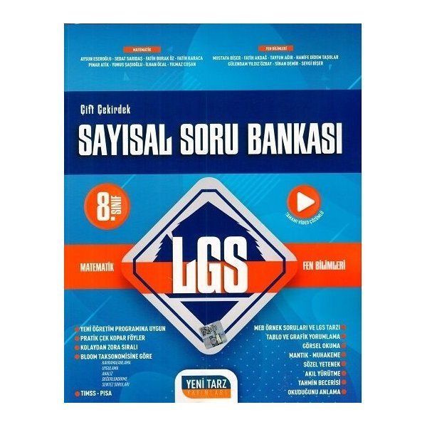 Yeni Tarz Yayınları 8. Sınıf LGS Sayısal Soru Bankası