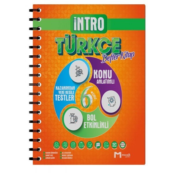 Mozaik Yayınları 6. Sınıf Türkçe İntro Defter Kitap