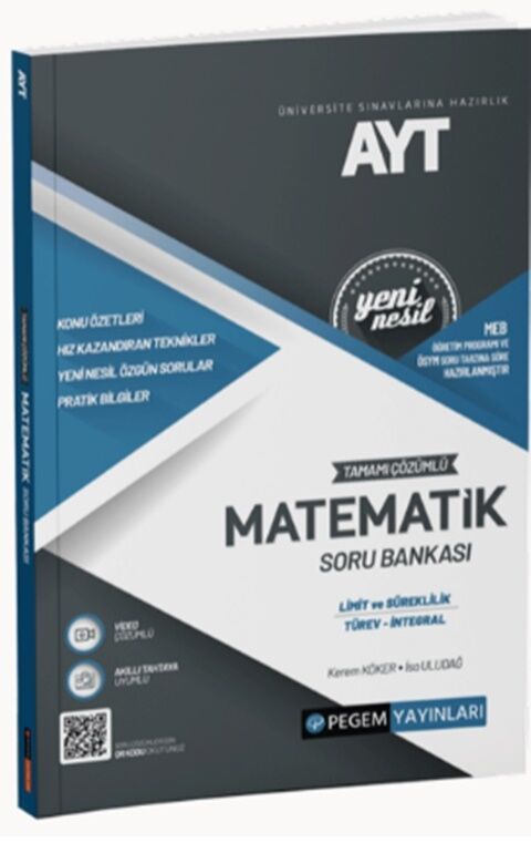 Pegem Yayınları AYT Matematik Limit Türev İntegral Soru Bankası