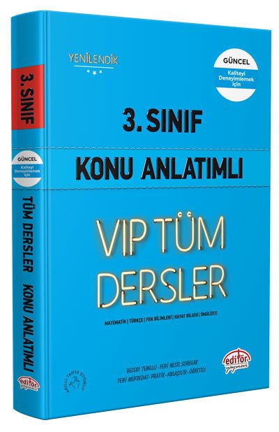 3. Sınıf VIP Tüm Dersler Konu Anlatımlı Mavi Kitap