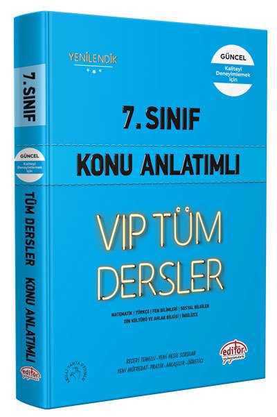 7. Sınıf VIP Tüm Dersler Konu Anlatımlı Mavi Kitap