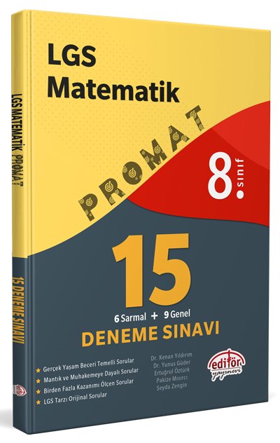 8. Sınıf Promat LGS Matematik 15 Deneme Sınavı