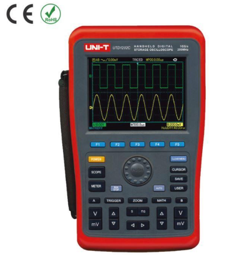 Unı-t UTD1202C El Tipi Dijital 2 Kanal 200 MHZ Osiloskop