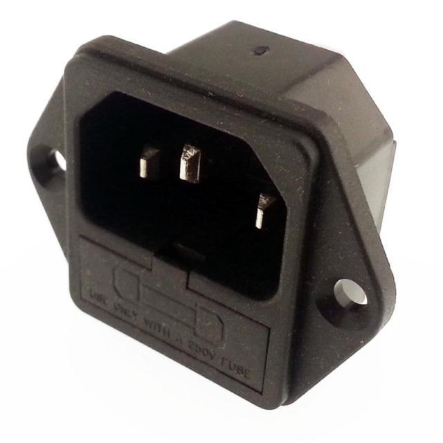 Power Soket Erkek Sigortalı (Fuseli) Kulaklı RF-2004
