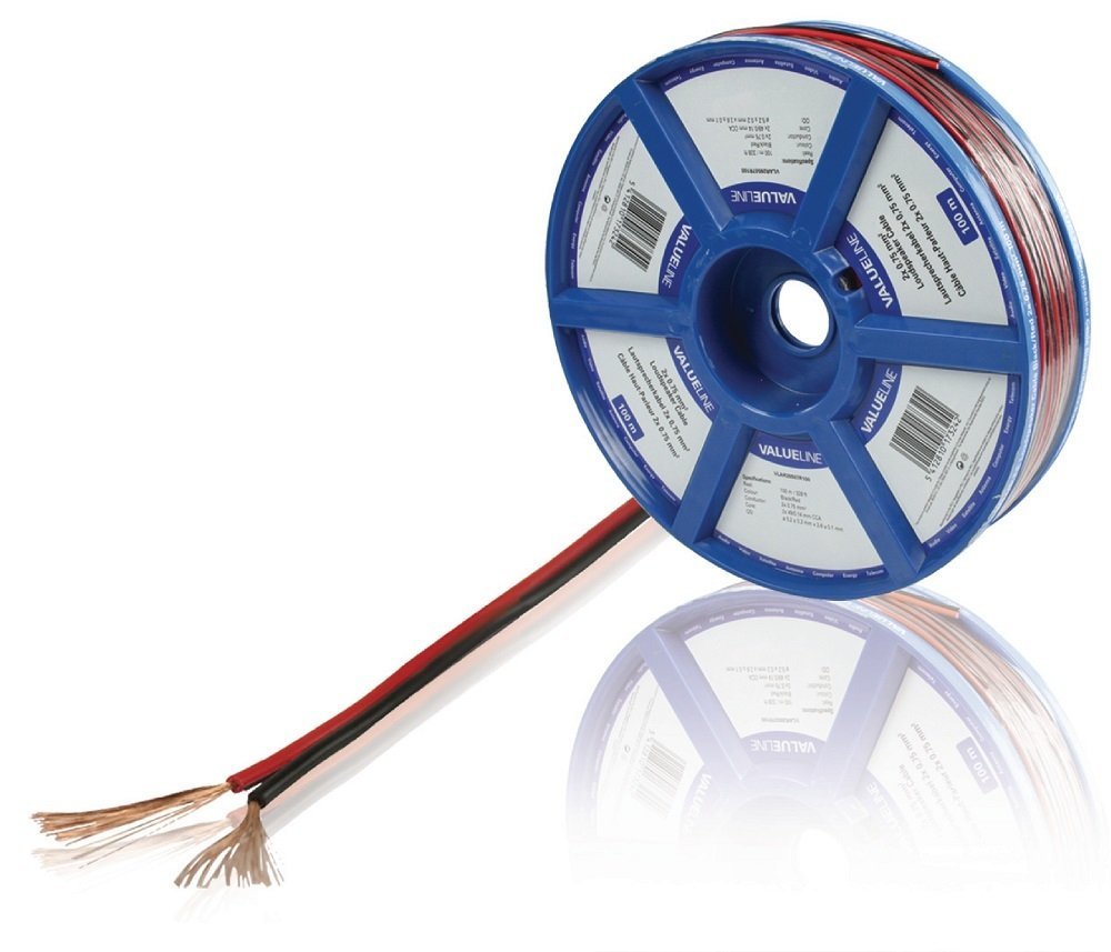 (2x0,75mm) 2 li Bitişik Siyah Hoparlör Kablosu VALUELİNE VLAR26507R100