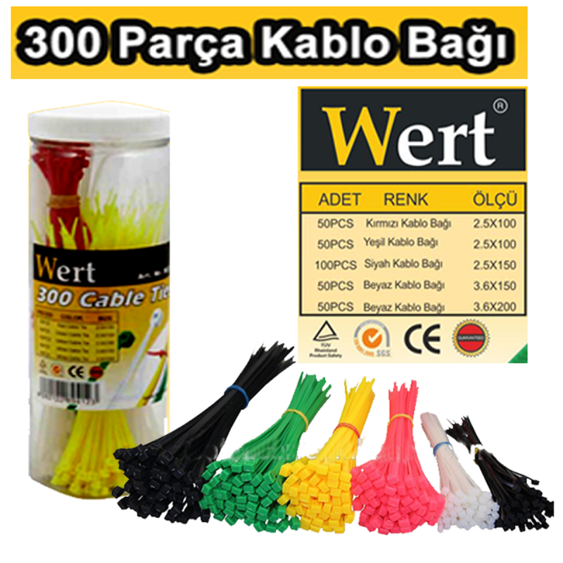 300 Parça Kablo Bağı Seti