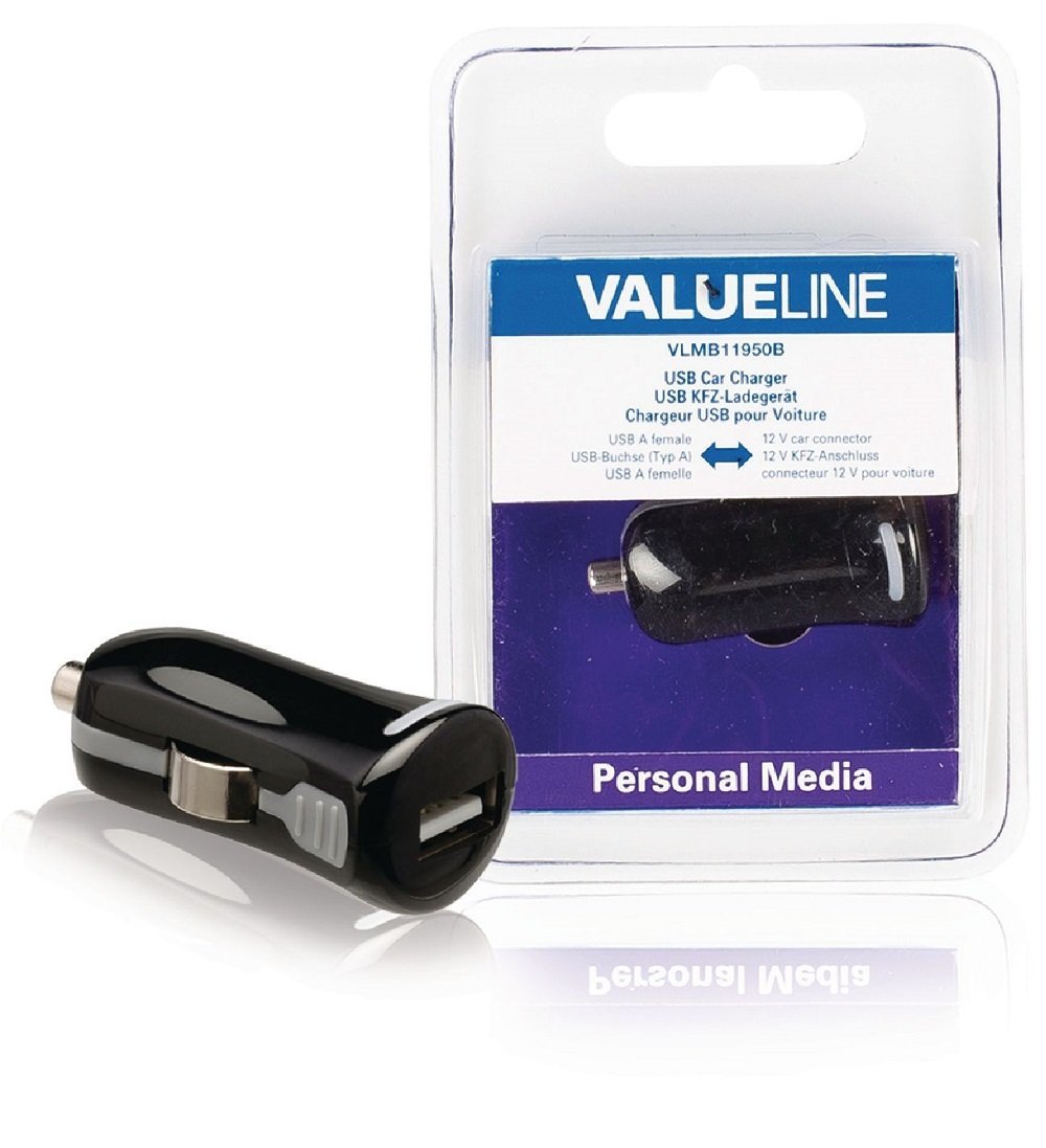 VALUELİNE VLMB11950B ÇAKMAK USB Araç Şarj Cihazı SİYAH Out:USB 5V 2100 mA