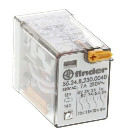 Finder Röle 55348230.0040 / 220V/AC 4 Kontak 14 Pin 7A