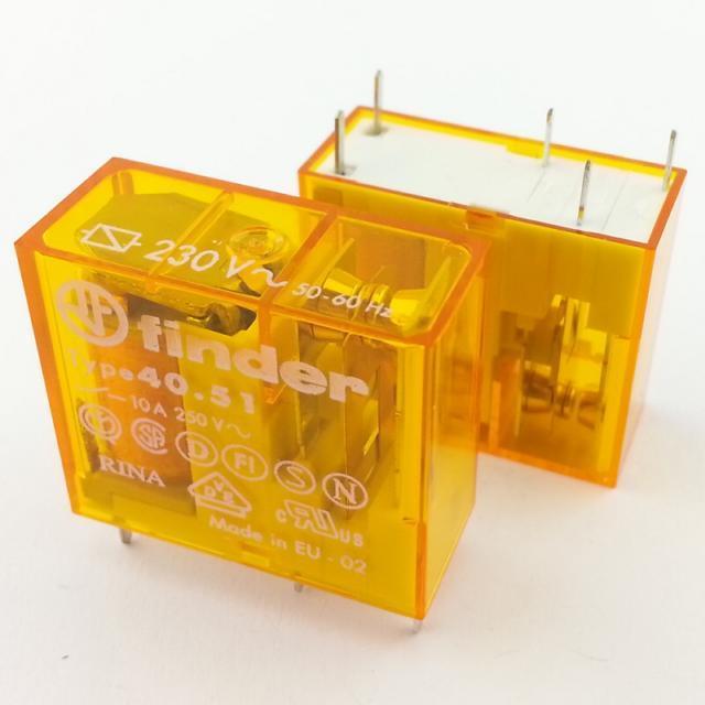 Finder Röle 40518230.0000 / 220V/AC Tek Kontak 5 Pin 10A