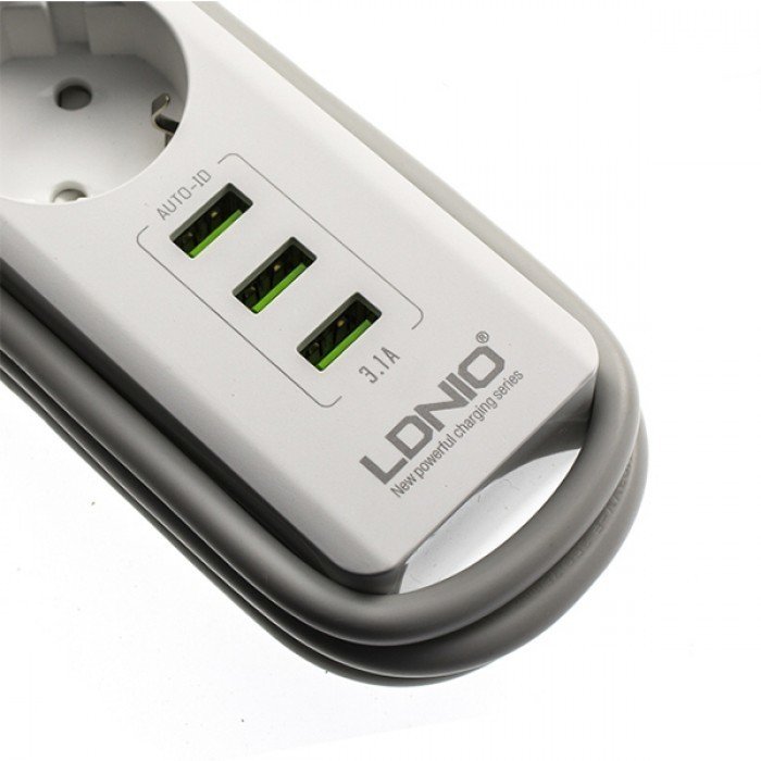 LDNIO SE-3330 3 LÜ GRUP PRİZ+3 USB 1,8mt