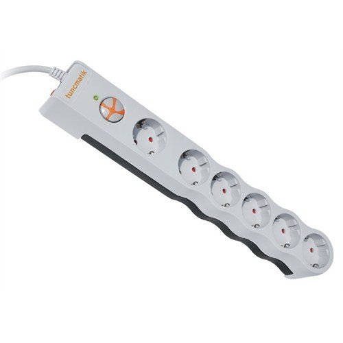 TUNÇMATİK TSK5095 AKIM KORUMALI 6 LI PRİZ BEYAZ