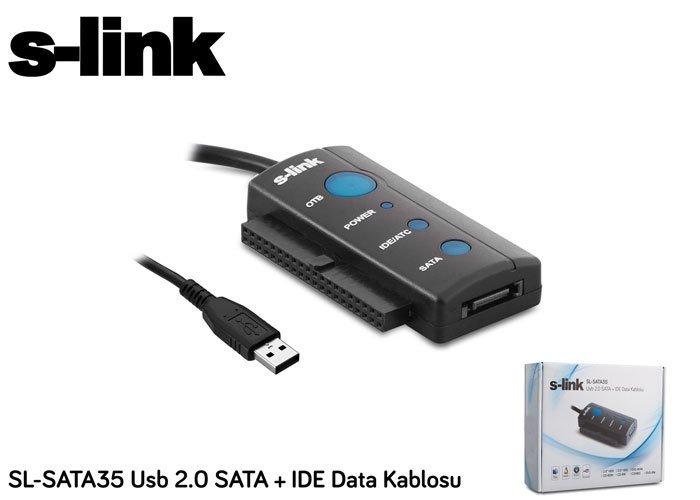 S-link SL-SATA35 Usb 2.0 SATA + IDE Data Kablosu